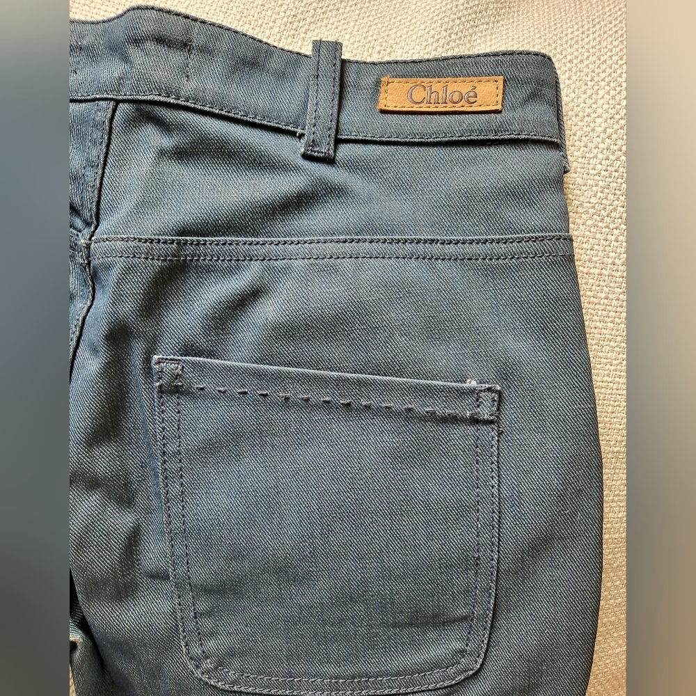 Chloe Waxed Jean. Straight Leg, Low Rise. Check Measurements For Size. - Picture 8 of 13